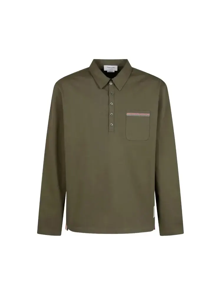 Поло с длинными рукавами оверсайз от Thom Browne