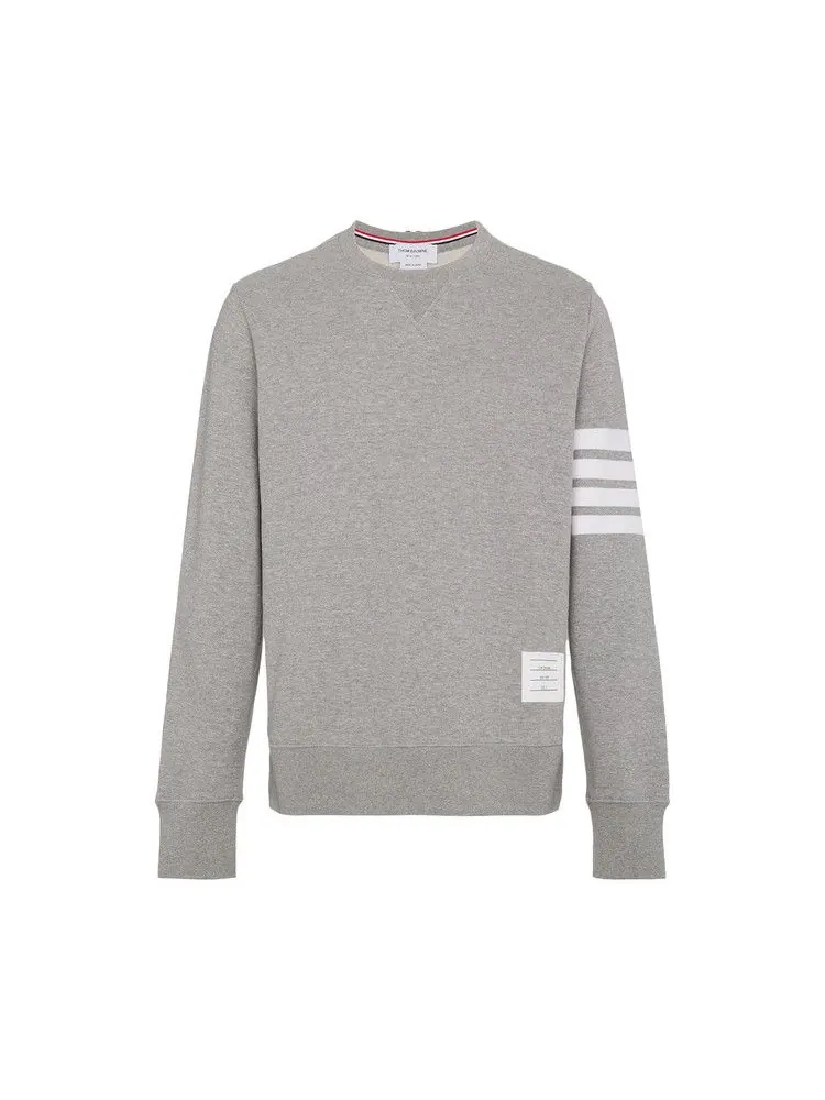 Толстовка Thom Browne Classic Sweatshirt In Classic Loopback with Engineered 4 Bar 'Light Grey'