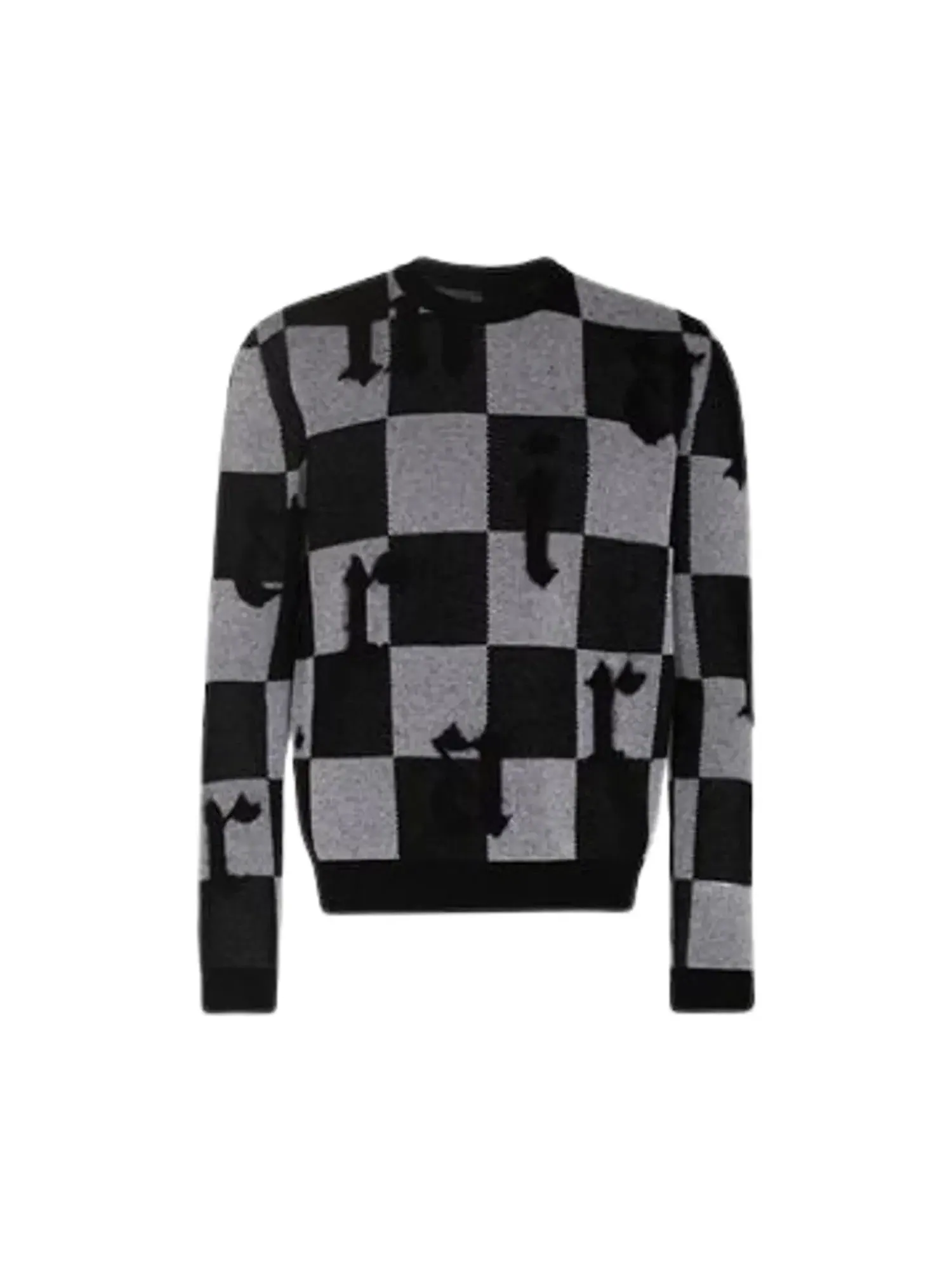 Клетчатая футболка Amiri Logo Check Crew — изображение 1 из 1, черный/белый