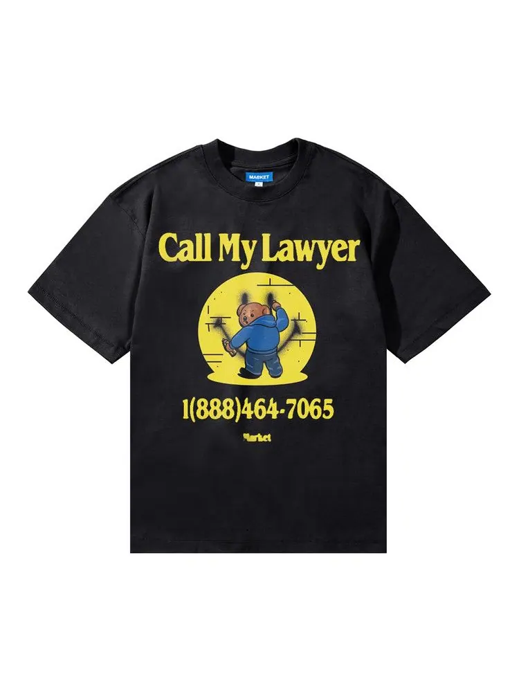 Футболка Market Smiley Call My Lawyer Bear T-Shirt — изображение 1 из 1, черный