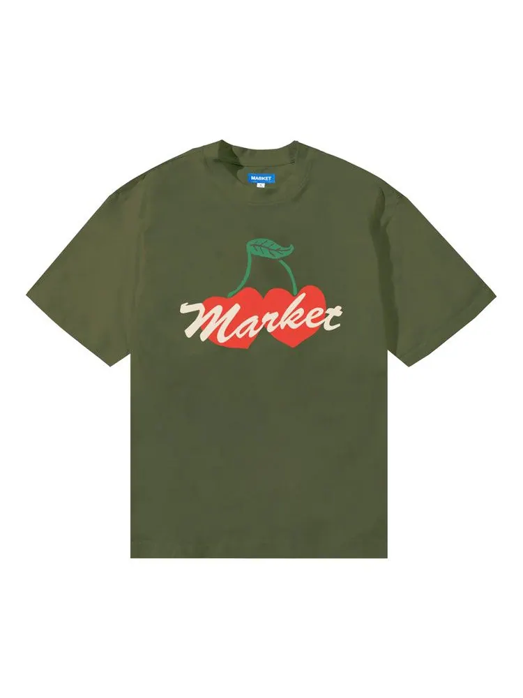 Футболка Market Double Cherries T-Shirt, Sphagnum — изображение 1 из 1, зеленый