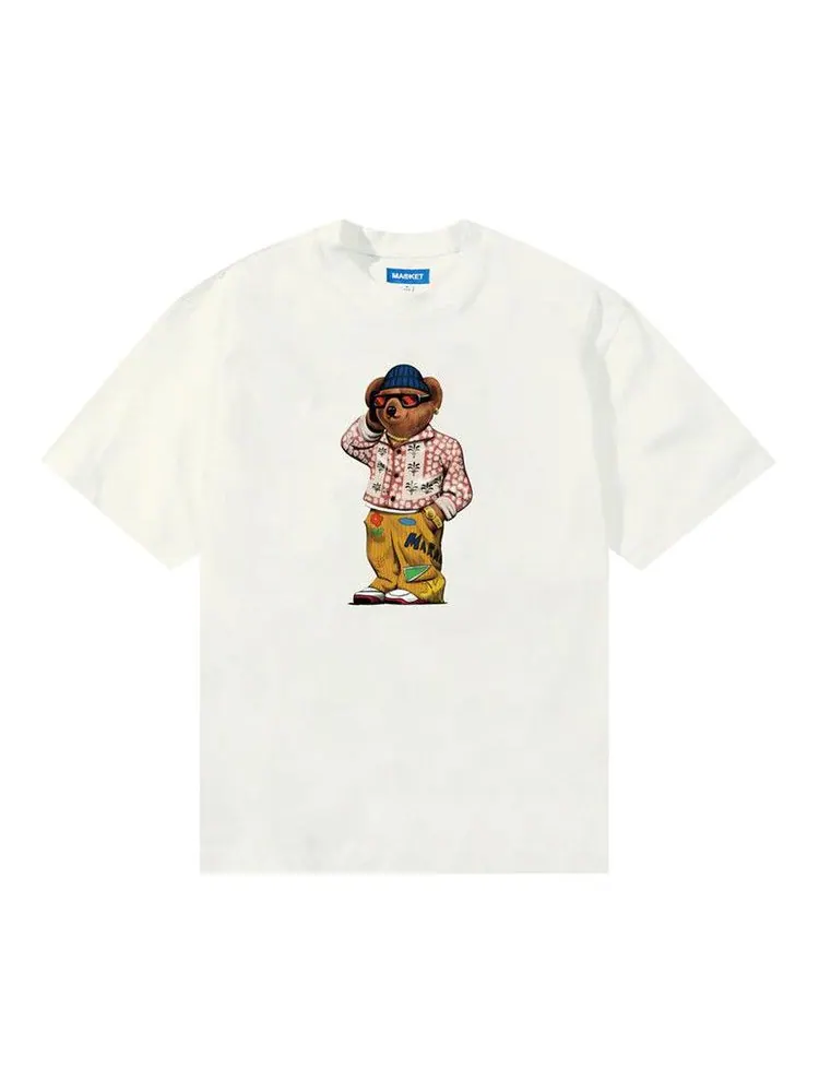 Футболка Market Folk Fitted Bear T-Shirt, Unbleached Cotton — изображение 1 из 1, бежевый