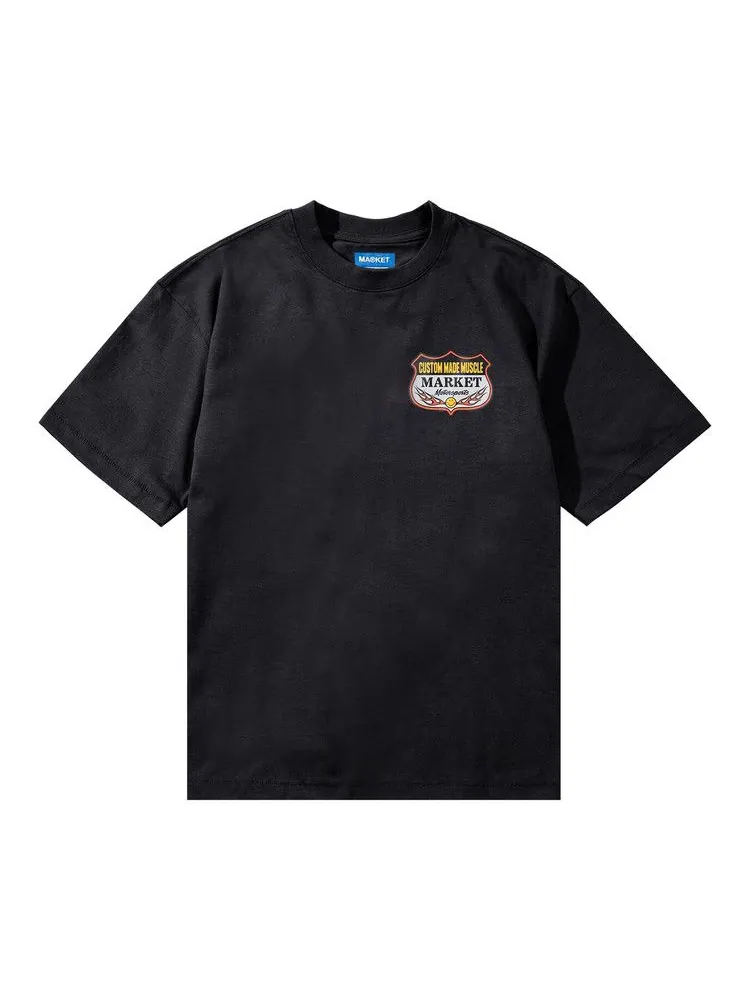 Футболка Market Smiley Burnt Rubber T-Shirt 'Pirate Black' — изображение 1 из 2, черный