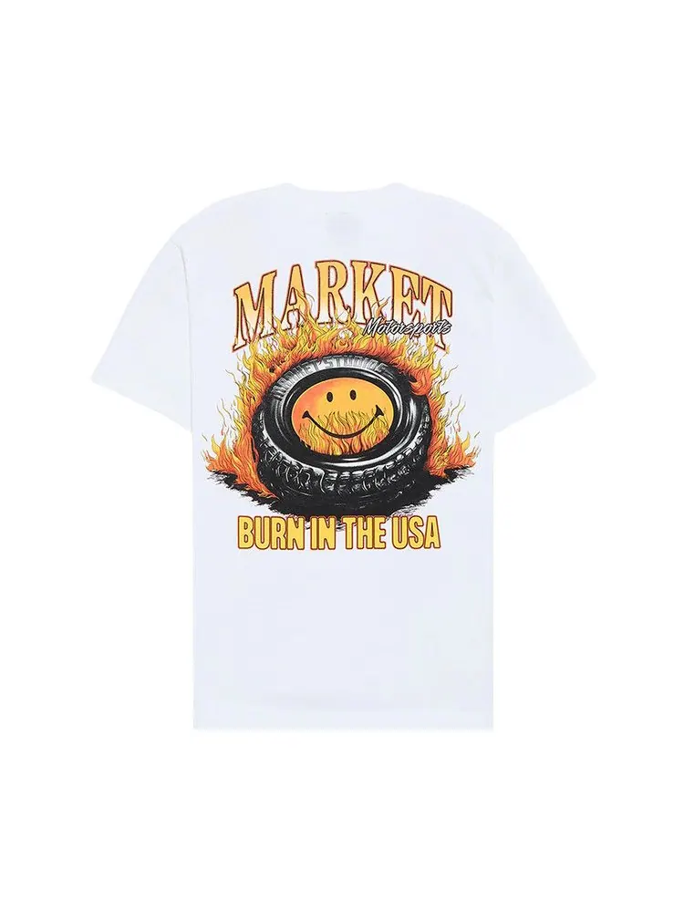 Футболка Market Smiley Burnt Rubber T-Shirt — изображение 2 из 2, белый