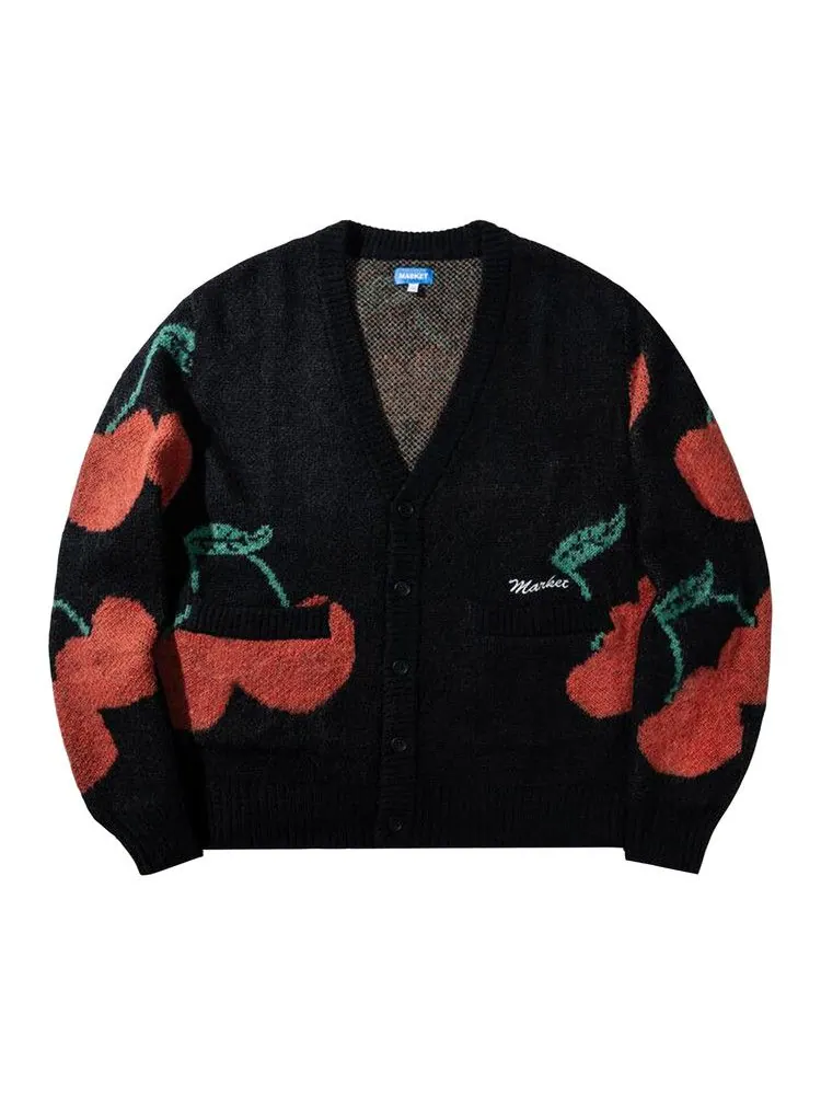 Куртка Market Double Cherries Cardigan 'Black' — изображение 1 из 2, черный