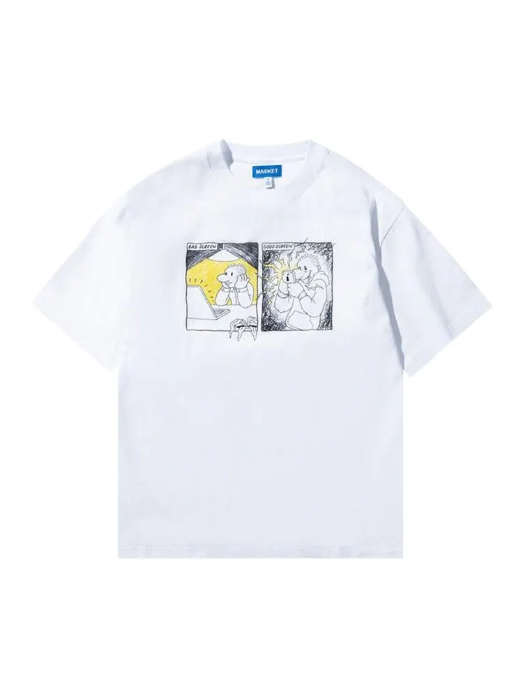 Футболка Market Good Screen Comic T-Shirt 'White' — изображение 1 из 2, белый