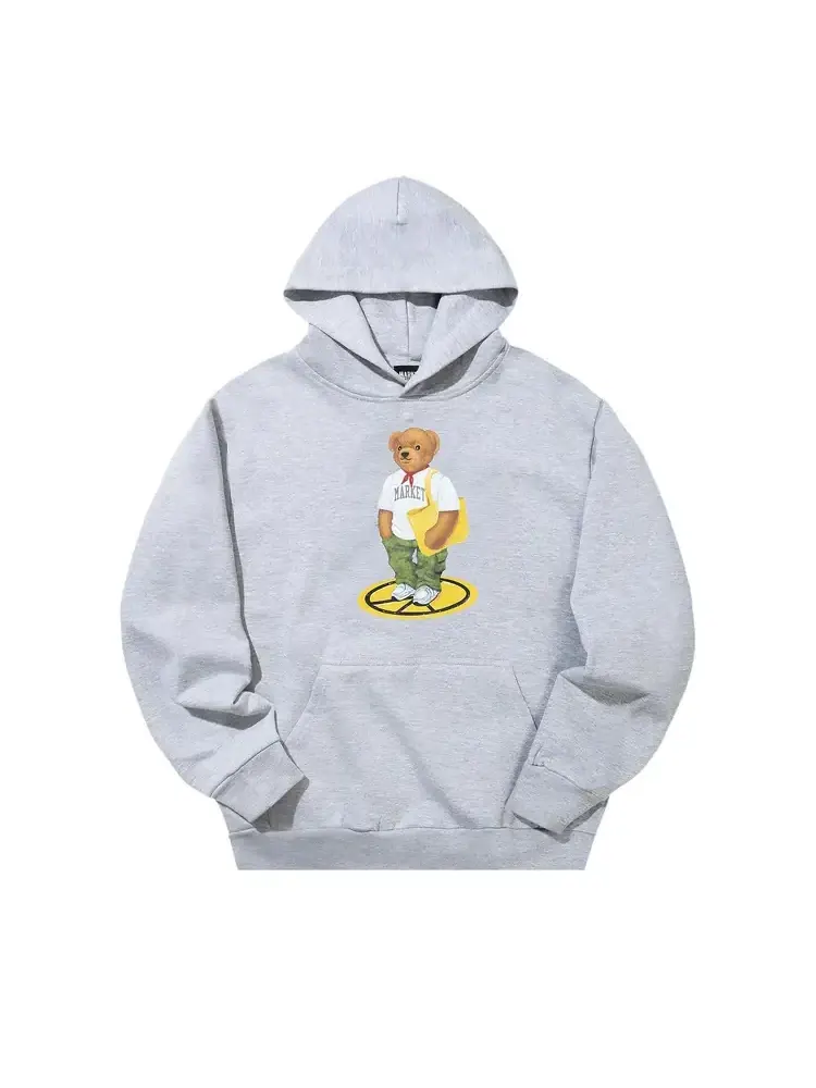 Толстовка Market Stand for Peace Bear Hoodie цвета «Пепельно-серый» — изображение 1 из 1