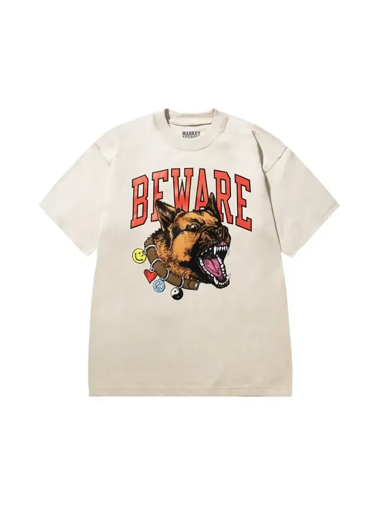 Футболка Market Smiley Beware My Collar — изображение 1 из 2, коричневый