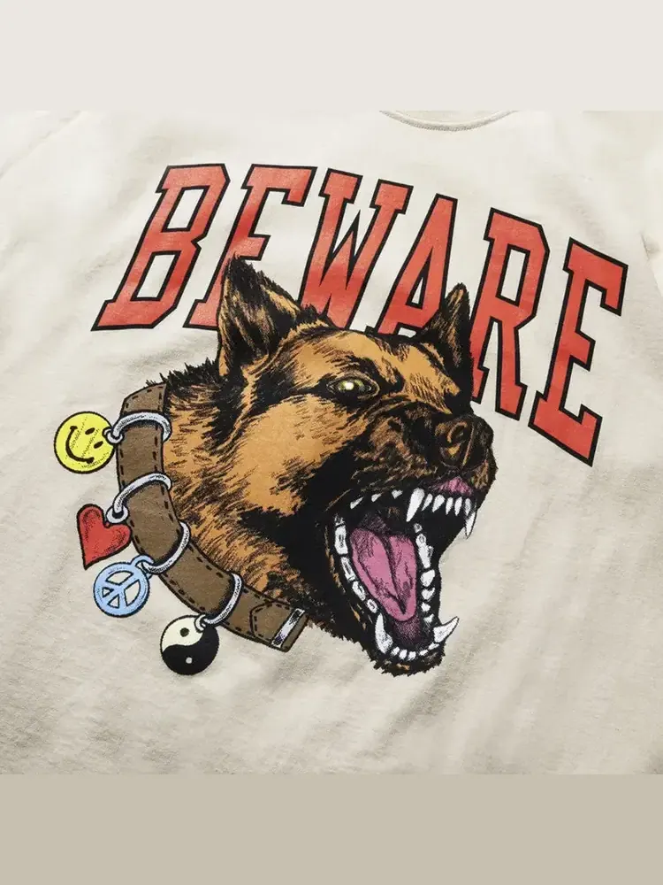 Футболка Market Smiley Beware My Collar — изображение 2 из 2, коричневый
