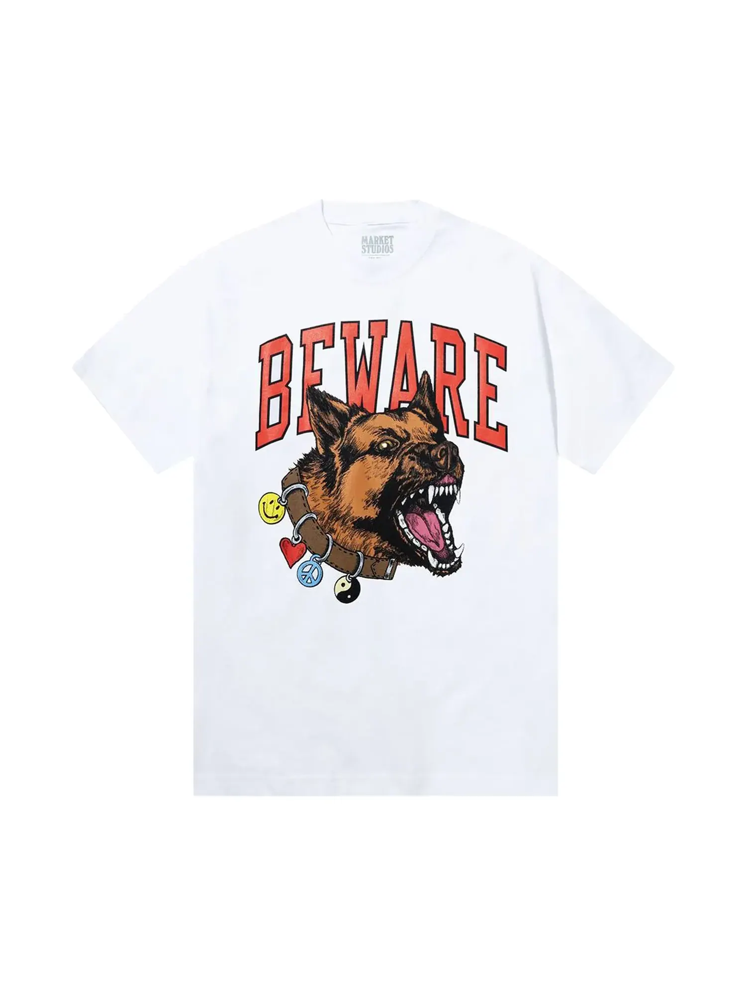 Футболка Market Smiley Beware My Collar — изображение 1 из 1, белый