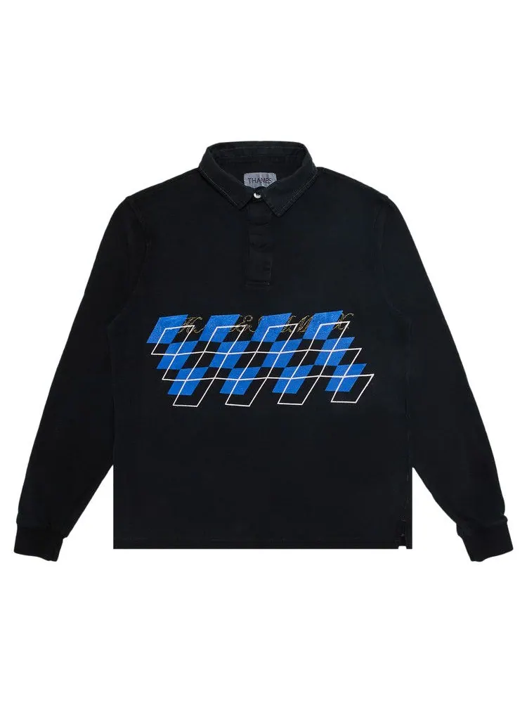 Поло GOAT Exclusive for Manifesto Thames MMXX. Kaleidoscope Rugby Polo — черный