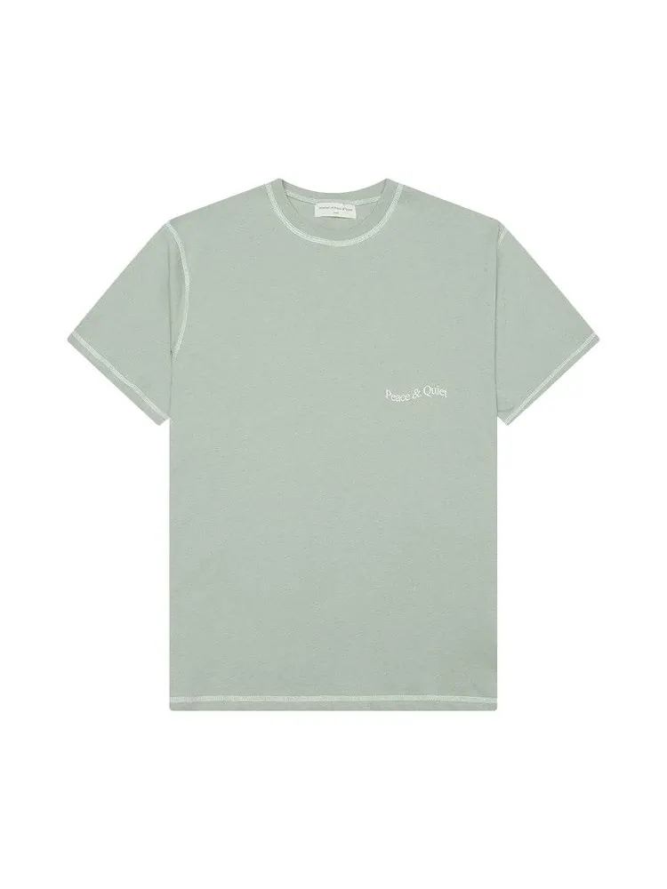 Футболка Museum of Peace & Quiet Wordmark Reverse Stitched T-Shirt 'Sage' — зеленый