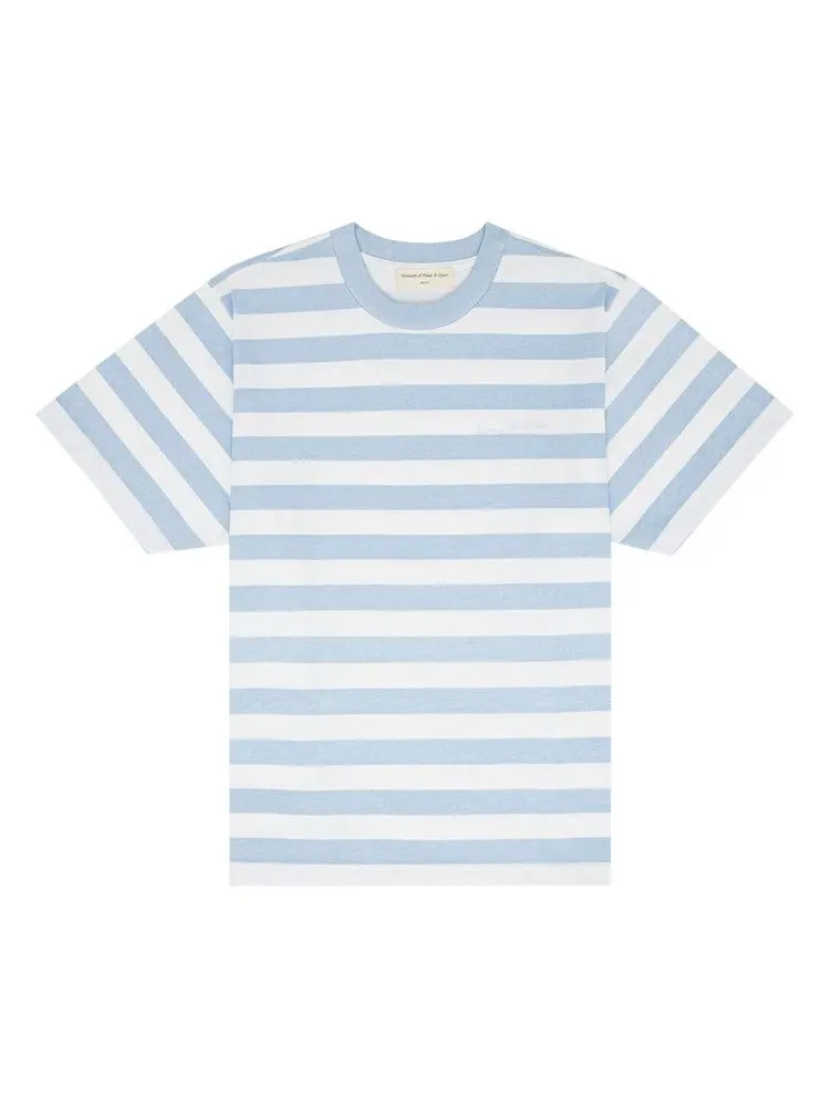 Футболка Museum of Peace & Quiet Wordmark Striped T-Shirt — изображение 1 из 1, синий
