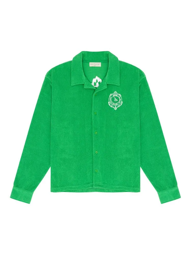 Топ Museum of Peace & Quiet PQ Seal Terry Cloth Button-Up — изображение 1 из 2, зеленый