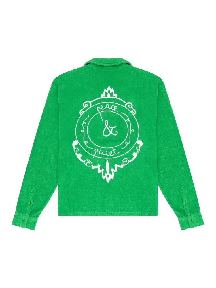 Топ Museum of Peace & Quiet PQ Seal Terry Cloth Button-Up — изображение 2 из 2, зеленый