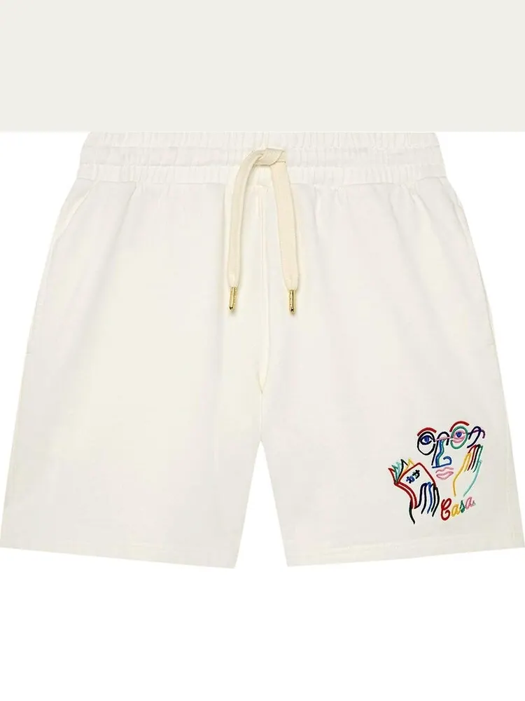Спортивные шорты Casablanca Fujita San Embroidered Sweatshort 'Off White' — изображение 1 из 1, белый