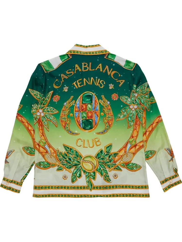 Рубашка Casablanca Cuban Collar Long-Sleeve 'Joyaux D'Afrique' — изображение 2 из 3, мульти