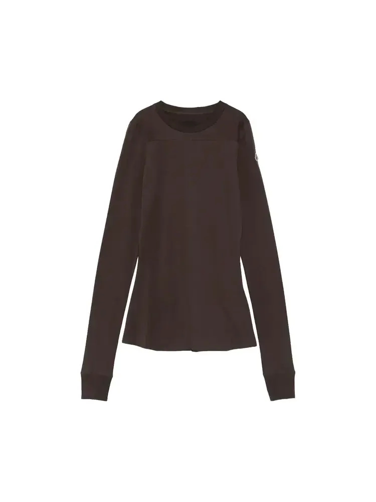 Вязаная футболка с длинными рукавами Rick Owens x Moncler Knitted Girder 'Dark Dust' — изображение 1 из 1, коричневый