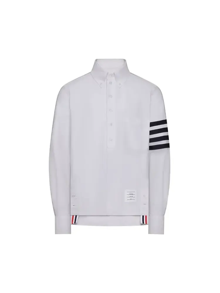 Рубашка с длинными рукавами прямого кроя Thom Browne Oxford