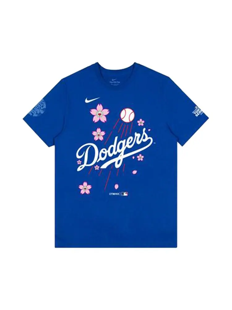 Футболка Nike x Takashi Murakami x MLB World Tour Tokyo Series 2025 Dodgers Script Short-Sleeve Tee 'Blue', синий