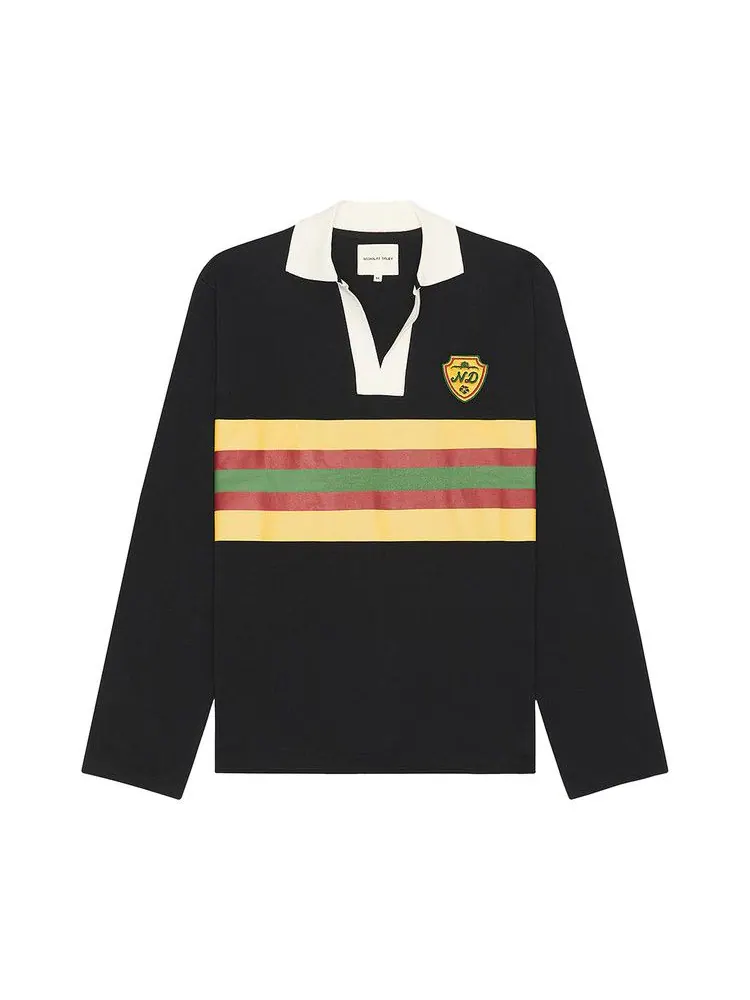 Топ Nicholas Daley Striped Rugby — черный