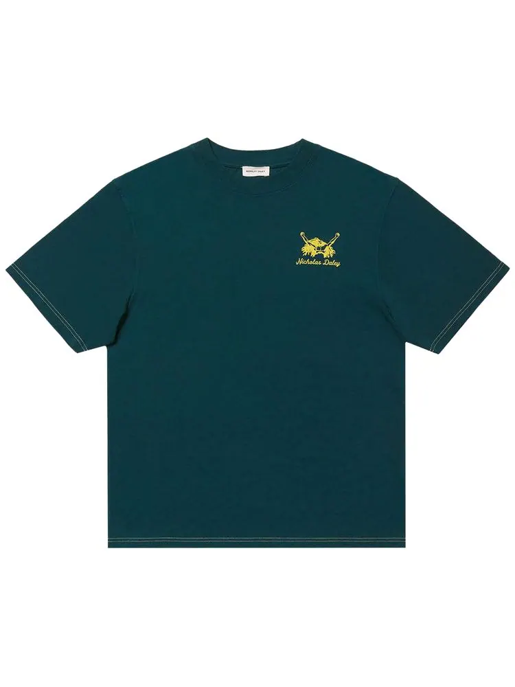 Футболка Nicholas Daley Roots Rock Reggae Tee 'Bottle Green' — изображение 1 из 1, зеленый