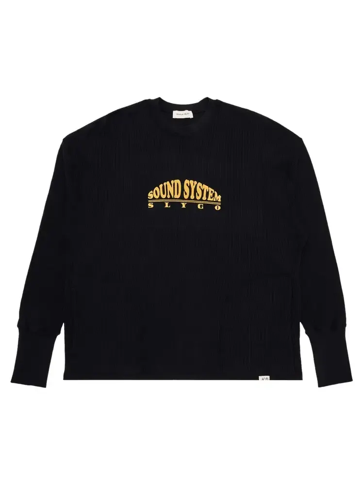 Свитшот Nicholas Daley Slygo Waffle Crewneck 'Black' — изображение 1 из 3, черный