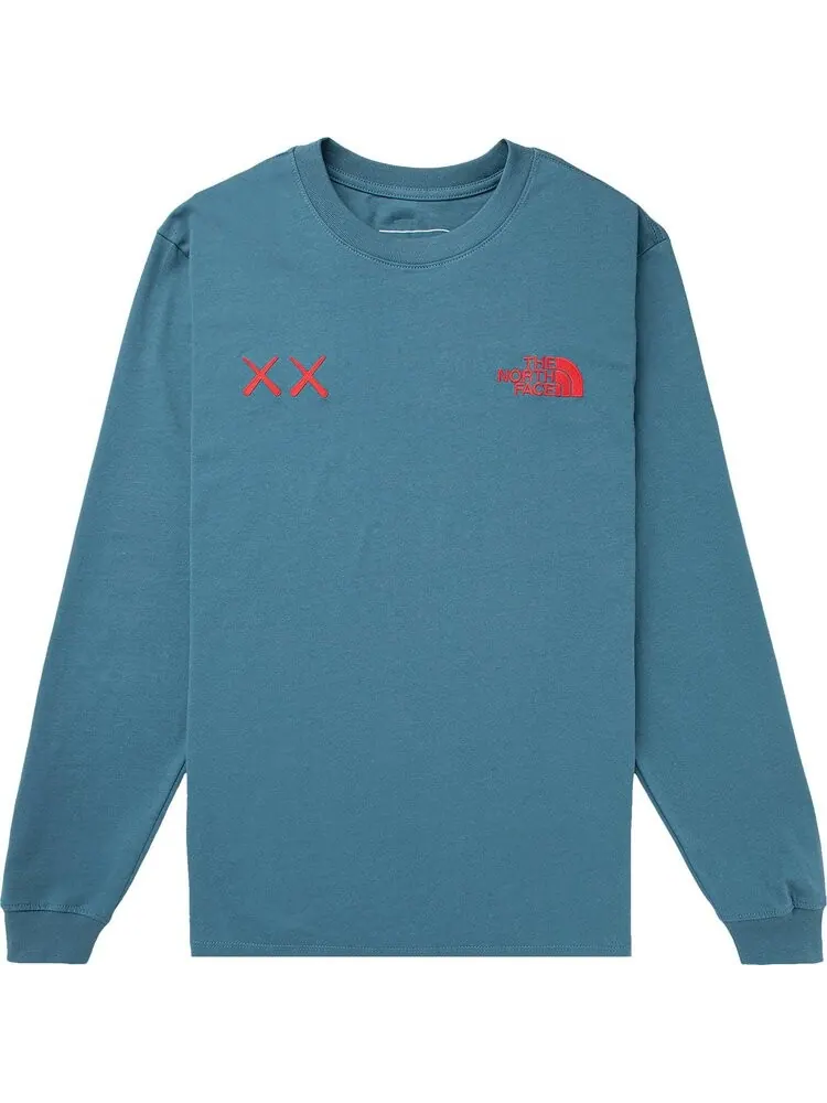 Лонгслив The North Face x KAWS Long-Sleeve Tee 'Mallard Blue' — изображение 1 из 1, синий