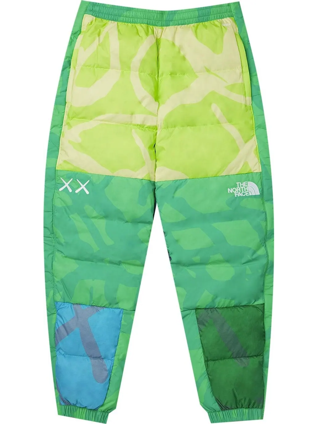 Брюки The North Face x KAWS Retro 1996 Nuptse Pant 'Safety Green' — 1