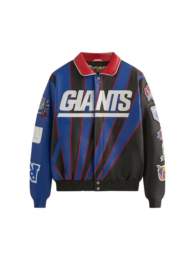 Куртка Kith & Jeff Hamilton for the NFL: Giants Leather Varsity Jacket Giants — изображение 1 из 2, разноцветный