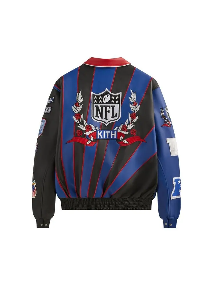 Куртка Kith & Jeff Hamilton for the NFL: Giants Leather Varsity Jacket Giants — изображение 2 из 2, разноцветный