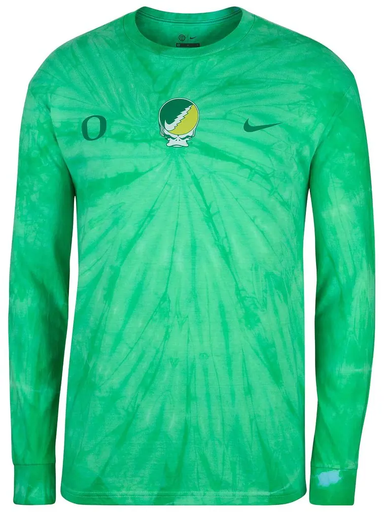 Футболка с длинными рукавами Nike x Class Trip x Grateful Dead x Oregon Steal Your Duck Logo в стиле «тай-дай», зеленый