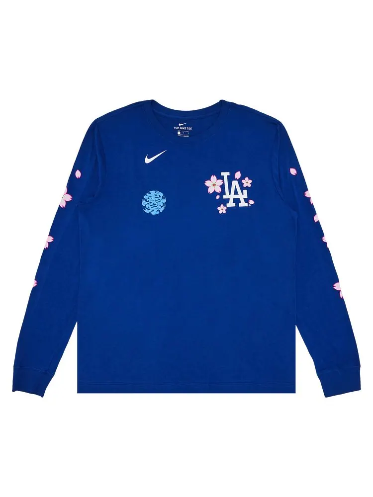 Футболка Nike x Takashi Murakami x MLB World Tour Tokyo Series 2025 Dodgers Long-Sleeve Tee 'Blue' — изображение 1 из 3