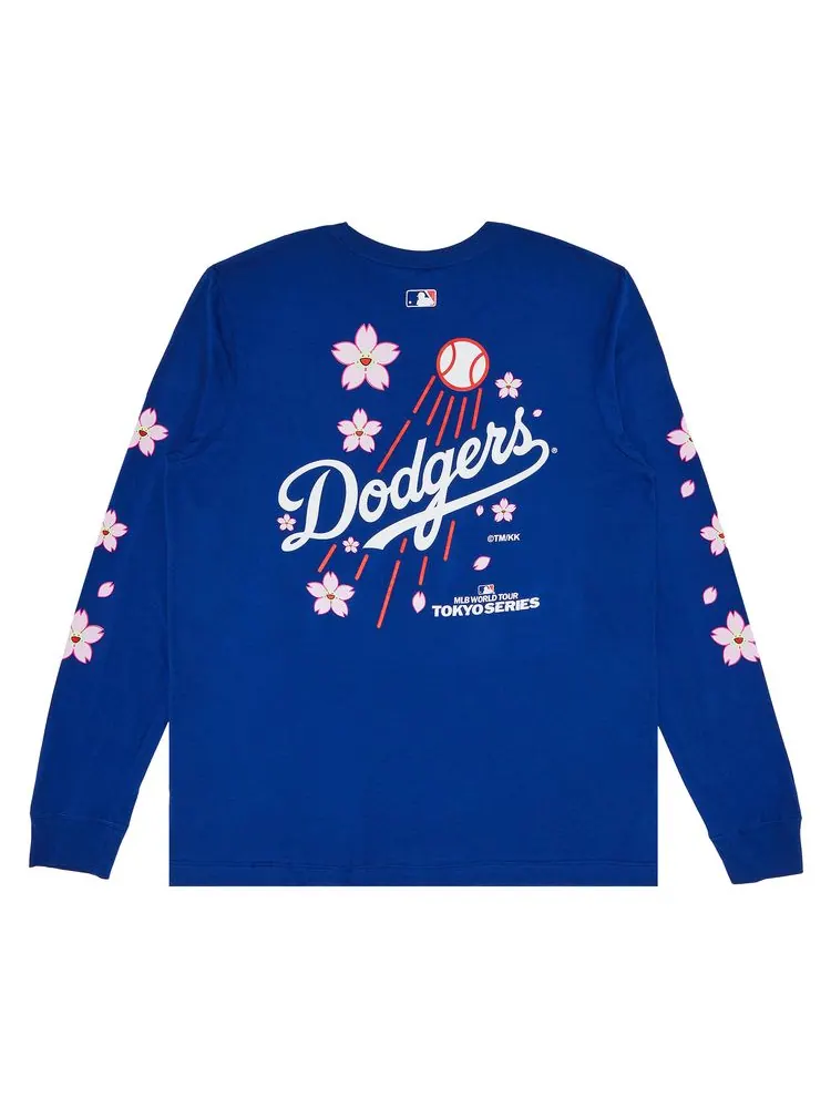 Футболка Nike x Takashi Murakami x MLB World Tour Tokyo Series 2025 Dodgers Long-Sleeve Tee 'Blue' — изображение 2 из 3
