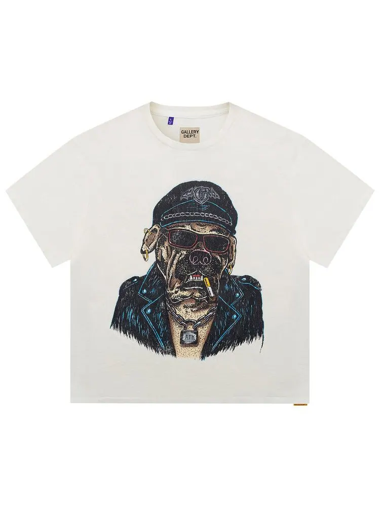 Футболка Gallery Dept. Oct Biker Dog Tee — изображение 1 из 2, светлый белый