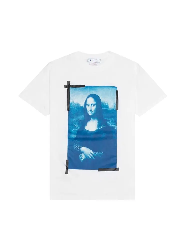 Футболка мужская Off-White Monalisa приталенного кроя — изображение 1 из 2, белый/синий