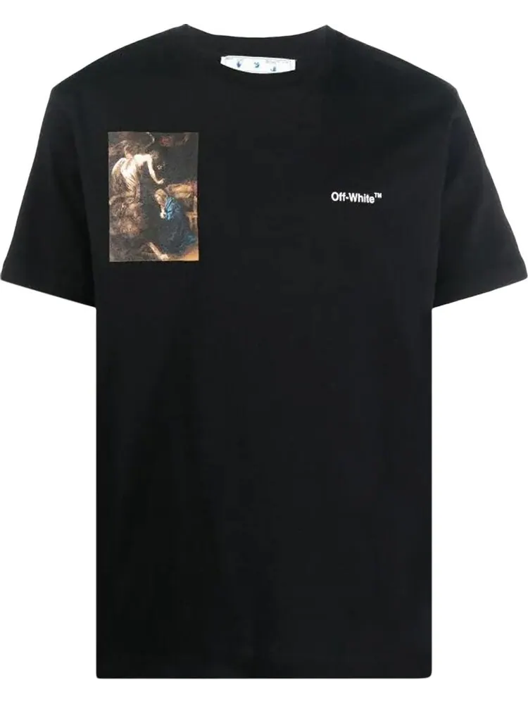 Футболка мужская Off-White Caravaggio Lute хлопковая с логотипом — изображение 1 из 1, черный
