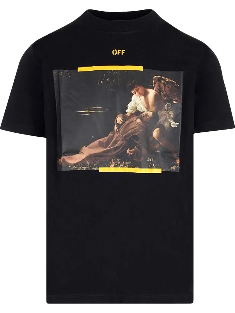 Футболка мужская Off-White Caravaggio Print с принтом — изображение 1 из 3, черный