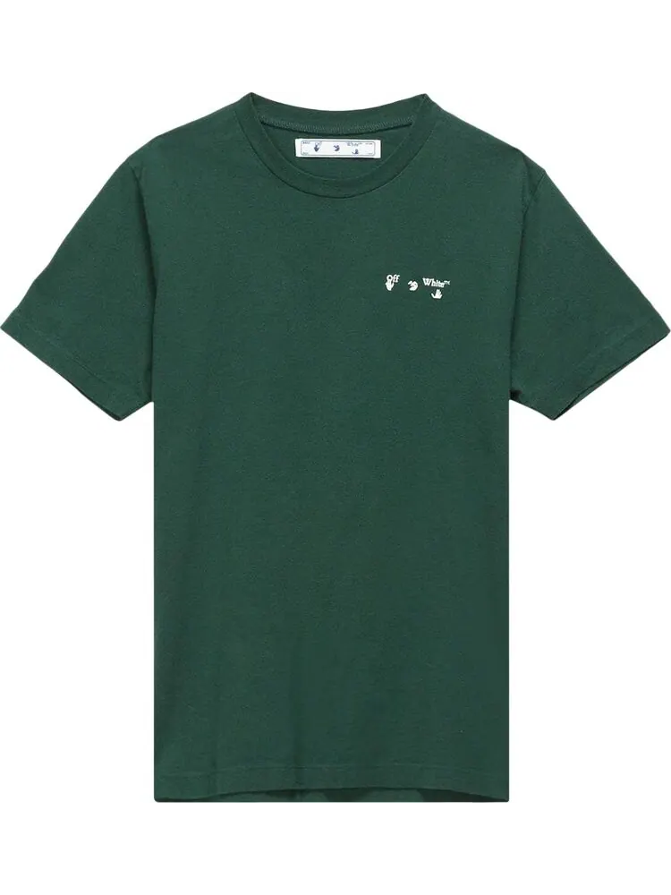 Футболка мужская Off-White Logo с облегающим силуэтом — изображение 1 из 2, зеленый