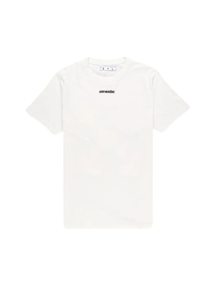 Футболка мужская Off-White Marker с индустриальным дизайном — изображение 1 из 2, белый/синий