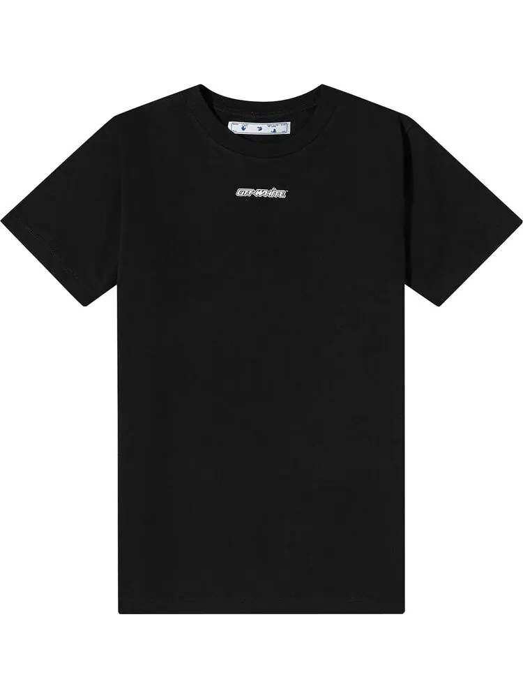 Футболка мужская Off-White Marker с индустриальным дизайном — изображение 1 из 2, черный/синий