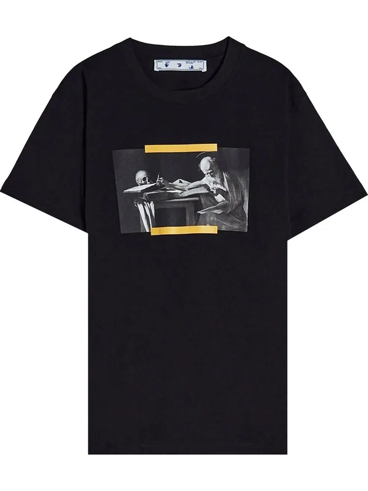 Футболка мужская Off-White Caravaggio Painting хлопковая с принтом — изображение 1 из 1, черный