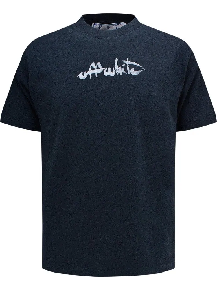 Футболка мужская Off-White Paint Arrow с контрастным принтом — изображение 1 из 2, черный/белый