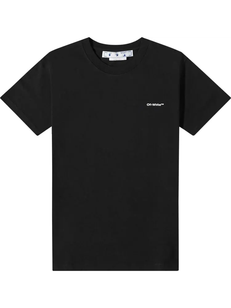 Футболка мужская Off-White Wave Outline Diagonal классического кроя — изображение 1 из 1, черный