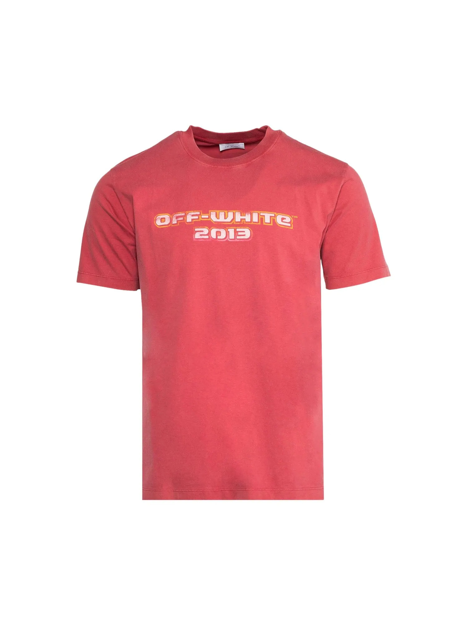 Узкая футболка с короткими рукавами Off-White Digit Bacchus — изображение 1 из 1, красный/мульти