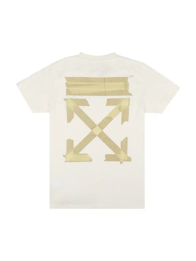 Футболка Off-White Tape Arrows 'White/Beige' — изображение 3 из 4, белый