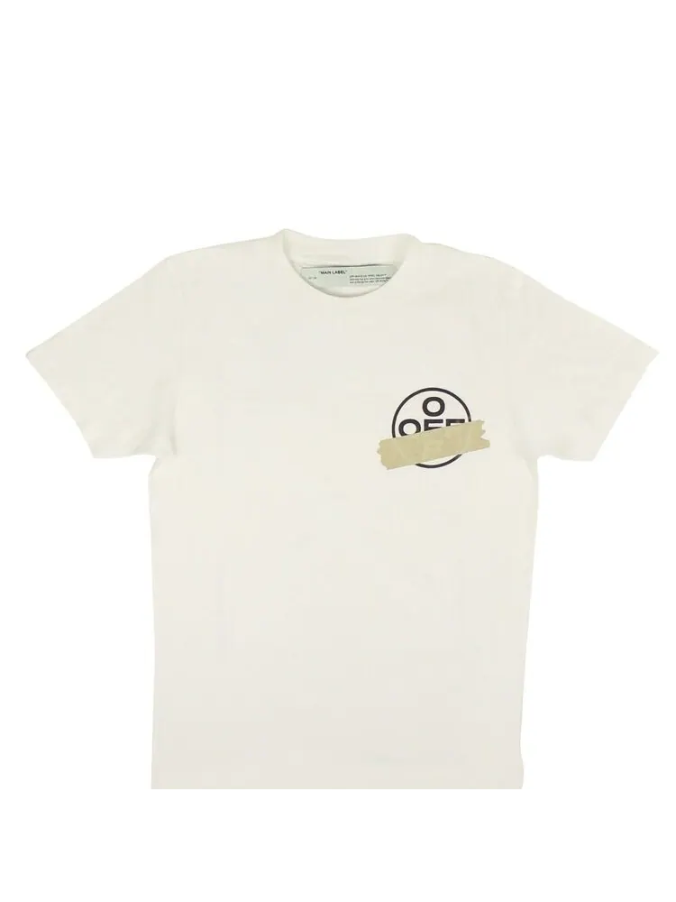 Футболка Off-White Tape Arrows 'White/Beige' — изображение 4 из 4, белый