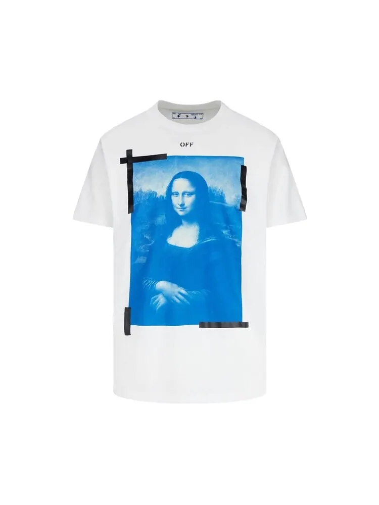 Футболка мужская Off-White Monalisa приталенного кроя — изображение 1 из 2, белый/черный