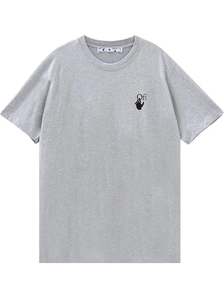 Футболка мужская Off-White с приталенным силуэтом — изображение 1 из 2, серый/красный