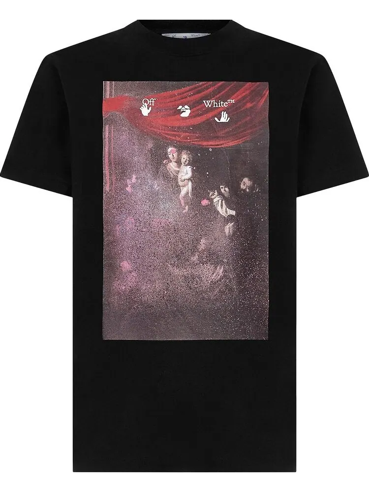 Футболка мужская Off-White Sprayed Caravaggio с принтом — изображение 1 из 2, черный